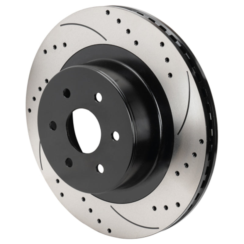 Wilwood 6x5.5 SRP Drilled Performance Rear Rotor & Hat L/H - Black Brake Rotors - 2 Piece Wilwood