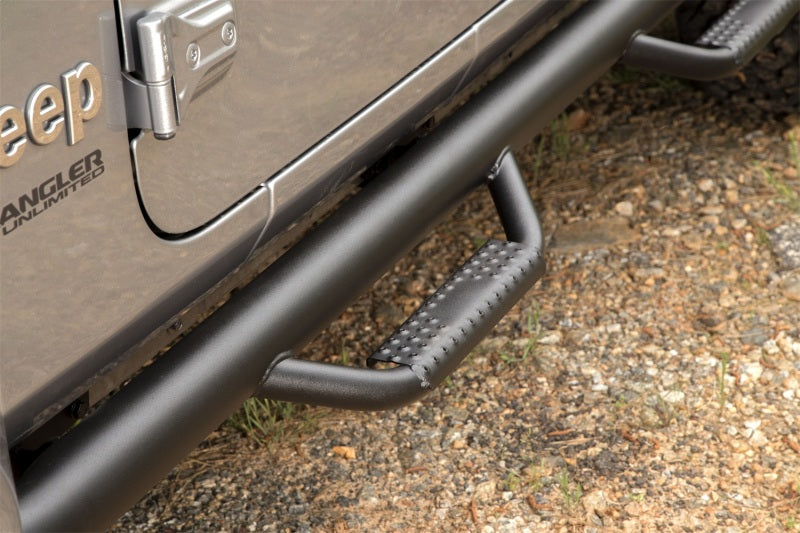 Rugged Ridge Spartan Nerf Bar Textured Black 18-20 Jeep Wrangler JL 4 Door Nerf Bars Rugged Ridge