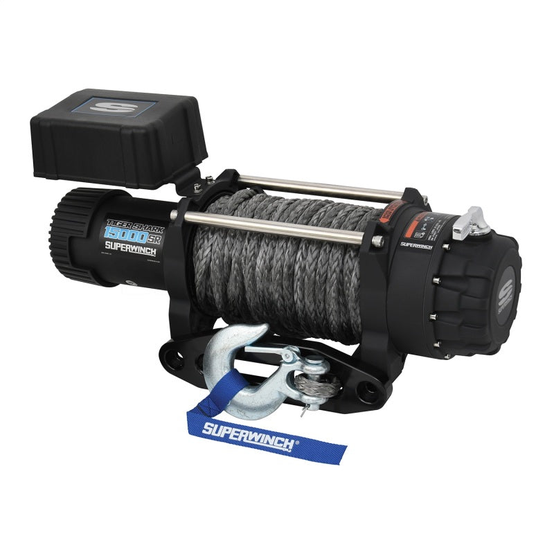 Superwinch 15000 LBS 12V DC 15/32in x 78ft Synthetic Rope Tiger Shark 15000SR Winch Winches Superwinch