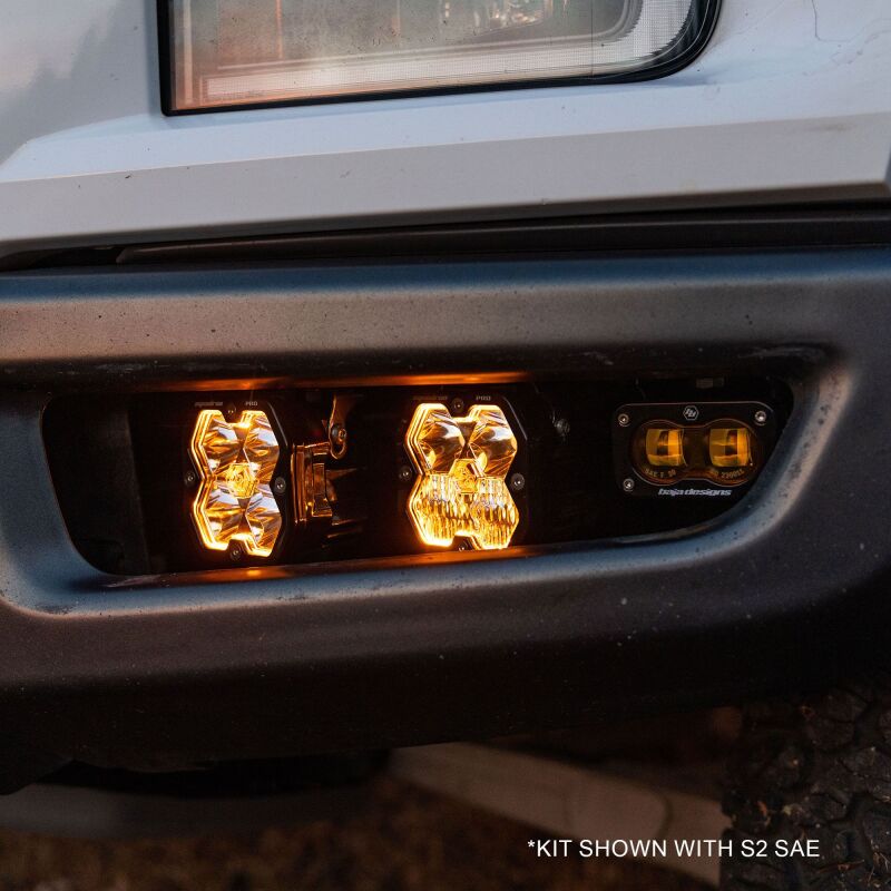 Baja Designs 17-20 Ford Raptor Squadron Sport 2.0/S2 Fog Pocket Kit (Multi Patterns) - Clear Fog Lights Baja Designs