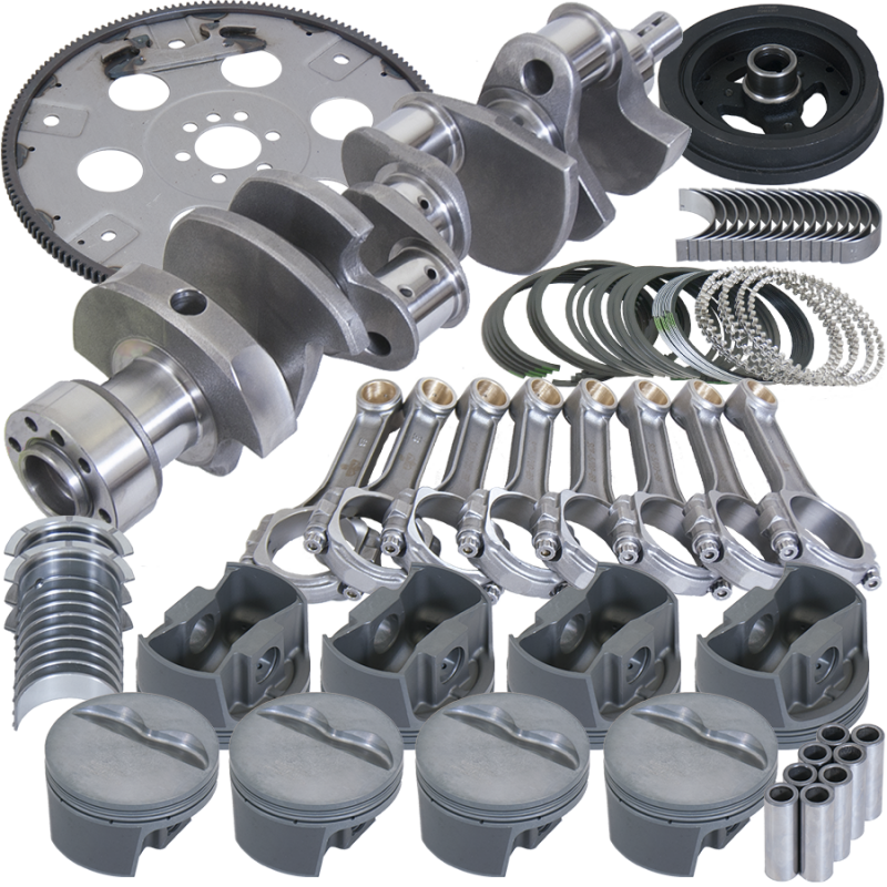 Eagle Chevy 350 1Pc 3.750in Crank 5.700in I-Beam Rods 4.040in Pistons 168 Tooth FP Balanced Assembly Rotating Assemblies Eagle