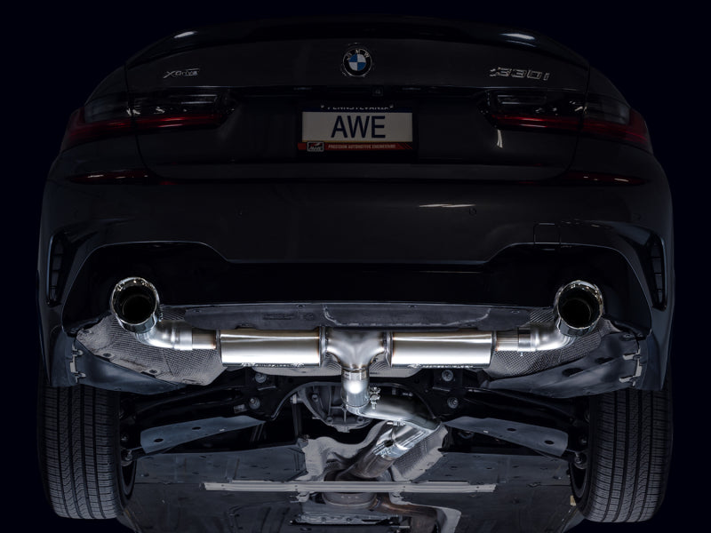 AWE 19-23 BMW 330i / 21-23 BMW 430i Base G2X Touring Axle Back Exhaust - Chrome Silver Axle Back AWE Tuning