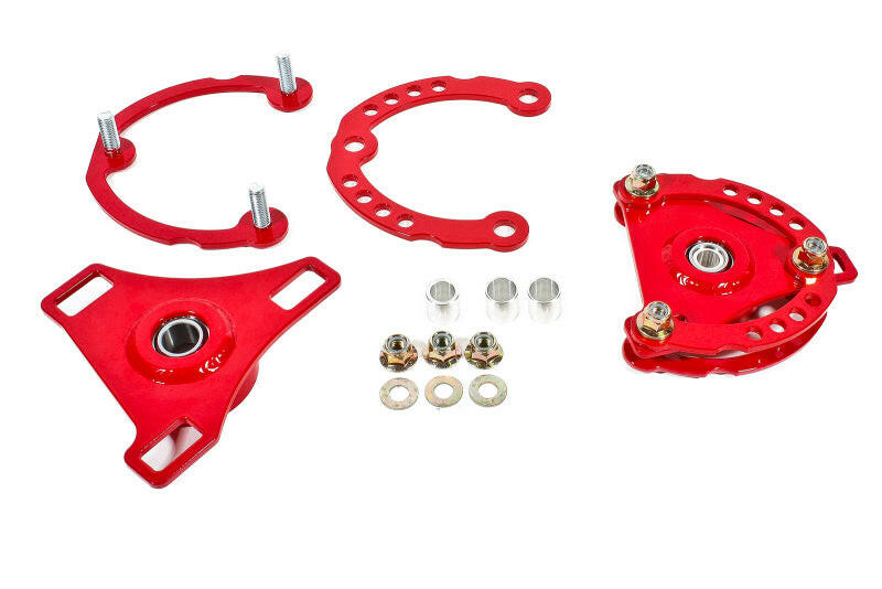 BMR 15-17 S550 Mustang Caster Camber Plates - Red Shock Mounts & Camber Plates BMR Suspension