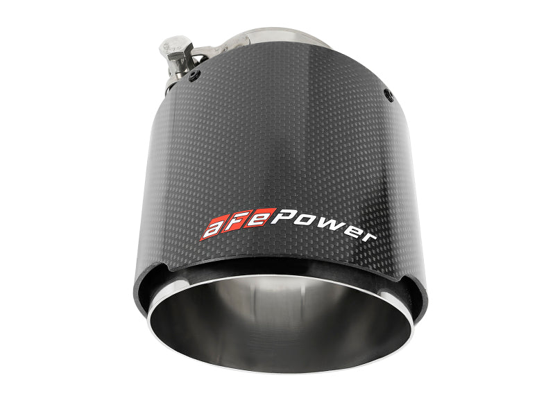 aFe MACH Force-Xp 304 SS Clamp-On Exhaust Tip 2.5in. Inlet / 4.5in. Outlet / 7in. L - Carbon Fiber Tips aFe