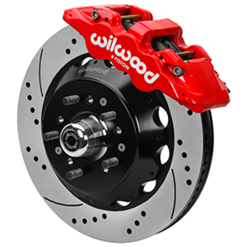 Wilwood 69-70 Chevrolet Impala W/ Disc Or Drum 69-82 Corvette Aerolite 6R 14in GT Rotor Drilled Red Big Brake Kits Wilwood