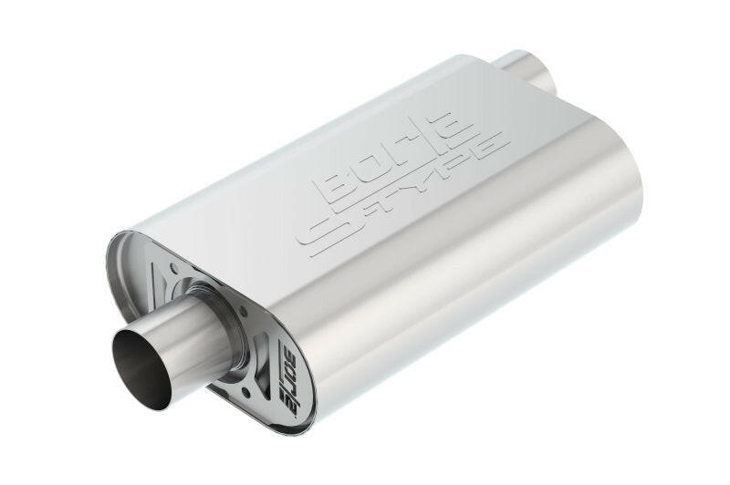 Borla CrateMuffler SBC Hot 350/383 2.5 inch Offset/Center 14in x 4.35in x 9in Oval Muffler Muffler Borla