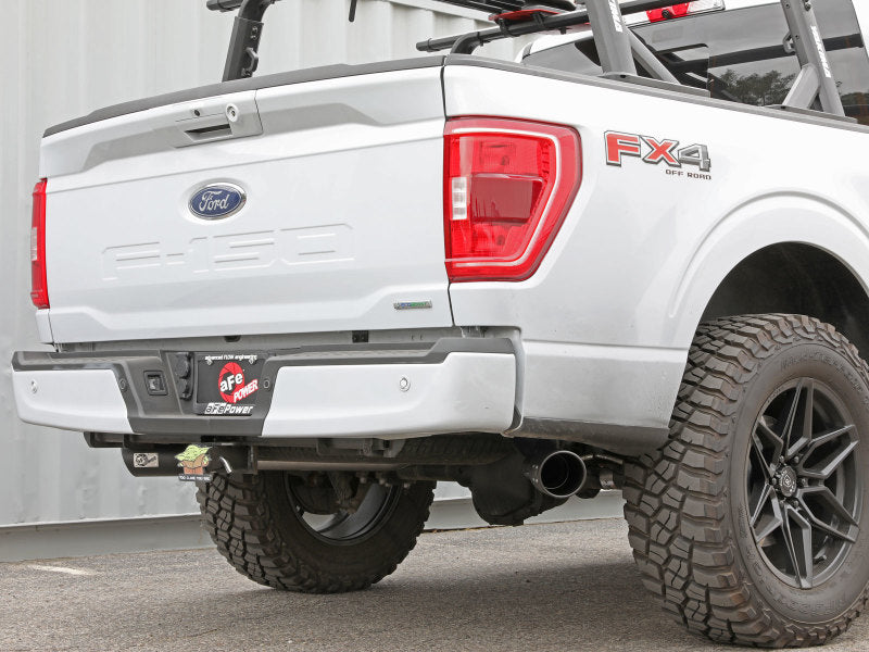 aFe Gemini XV 3in 304 SS Cat-Back Exhaust 2021 Ford F-150 V6 2.7L/3.5L (tt)/V8 5.0L w/ CO Black Tips Catback aFe