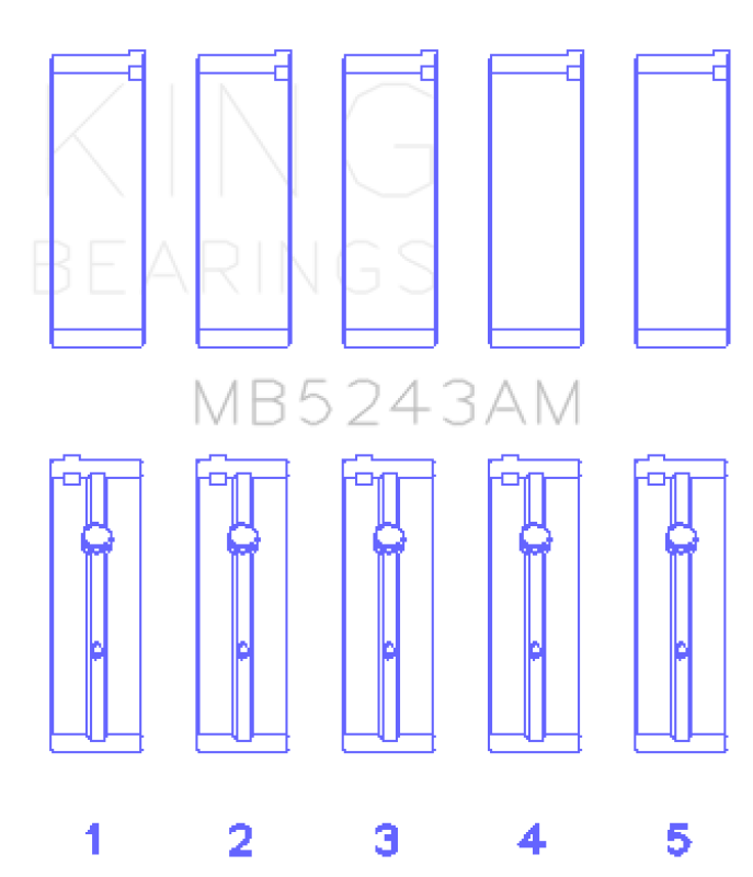 King Engine Bearings Nissan SR20DE (Size 0.5mm) Performance Main Bearing Set Bearings King Engine Bearings