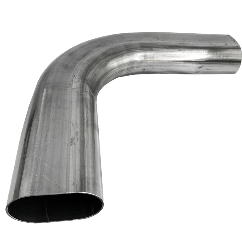 Granatelli 3in Oval Stainless Steel Horizontal 90 Deg Bend 4.5in Bend Radius Tubing Steel Tubing Granatelli Motor Sports