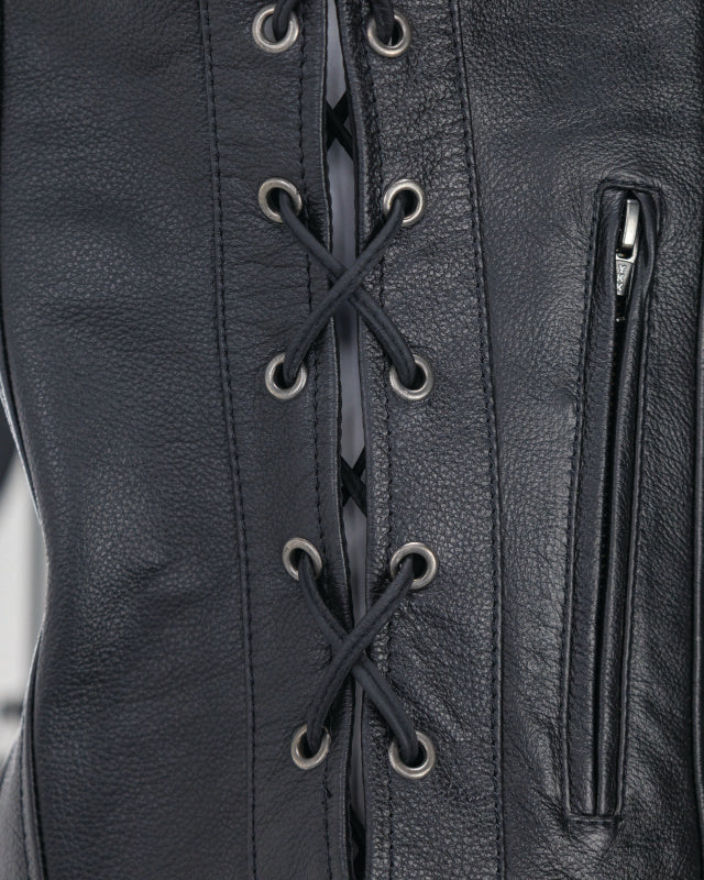 Kuryakyn Leather By River Road Sapphire Leather Vest Black Womens - Small Vests Kuryakyn