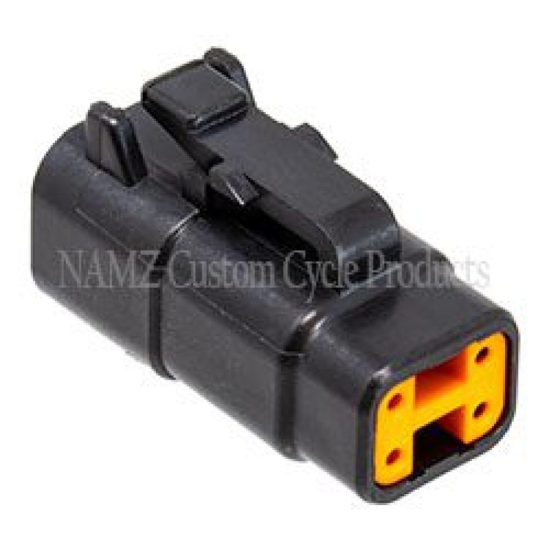 NAMZ Deutsch DTM 4-Position Plug w/4 Stamped Terminals & Wedgelock - Black (HD 74114-98BK) Wiring Connectors NAMZ