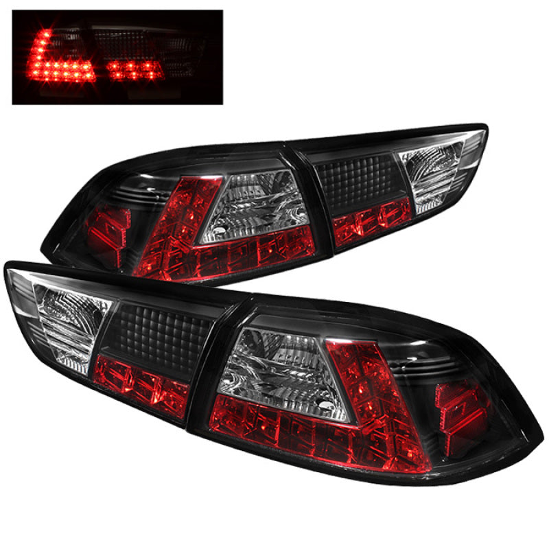 Spyder Mitsubishi Lancer/Evolution X 08-14 LED Tail Lights Blk ALT-YD-MITEVO1008-LED-BK Tail Lights SPYDER