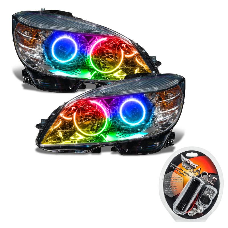 Oracle 0811 Mercedes Benz CClass PreAssembled Headlights Chrome Housing ColorSHIFT Headlights ORACLE Lighting