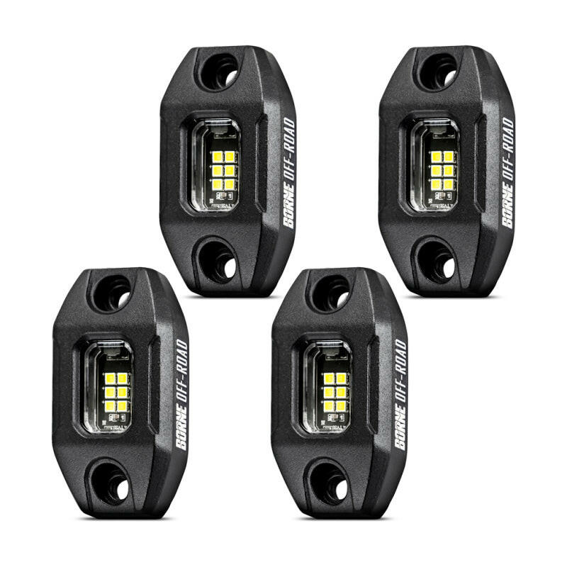 Borne Off-Road Rock Light (Kit of 4) Short Harness Light Bars & Cubes Borne Off-Road