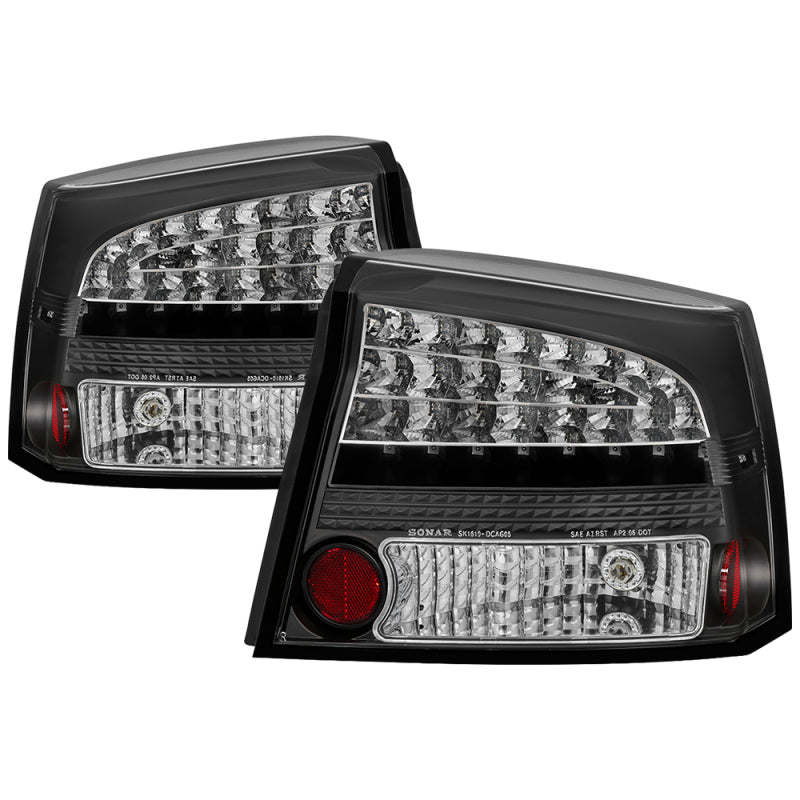 Spyder Dodge Charger 06-08 LED Tail Lights Black ALT-YD-DCH05-LED-BK Tail Lights SPYDER