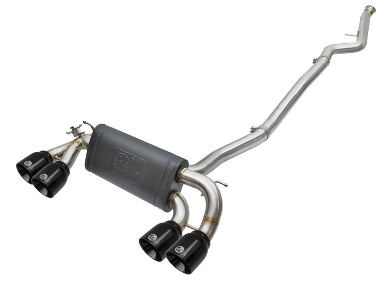 aFe 16-18 BMW M2 L6-3.0L MACH Force-Xp 3in to 2.5in 304 SS Cat-Back Exhaust System-Quad Black Tips Tips aFe