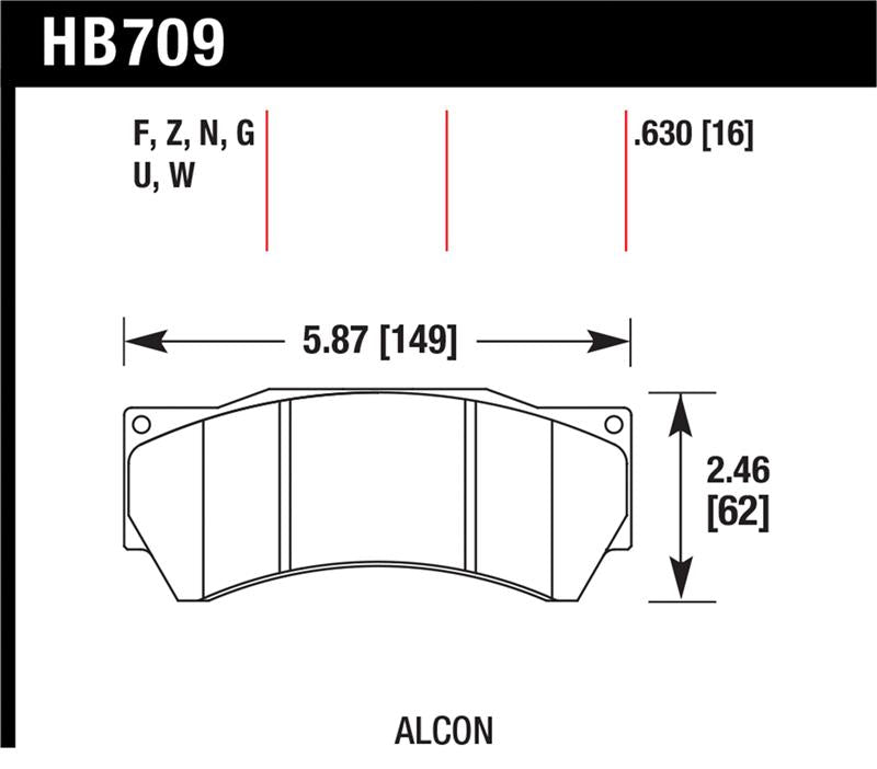 Hawk Performance Alcon Mono 6, Model 4497 DTC-70 Race Brake Pads Brake Pads - Racing Hawk Performance