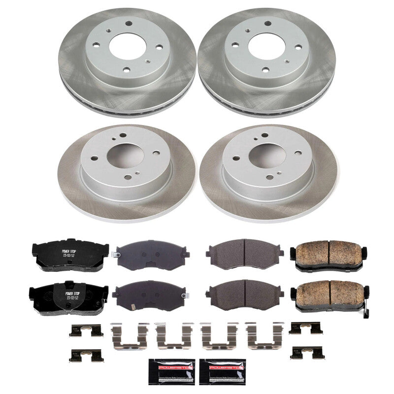 Power Stop 91-96 Infiniti G20 Front and Rear Semi-Coated Rotor Kit Brake Kits - Performance Blank PowerStop