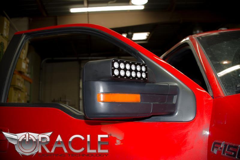 Oracle 09-14 Ford F150/Raptor Off-Road Mirrors - 6000K Light Bars & Cubes ORACLE Lighting