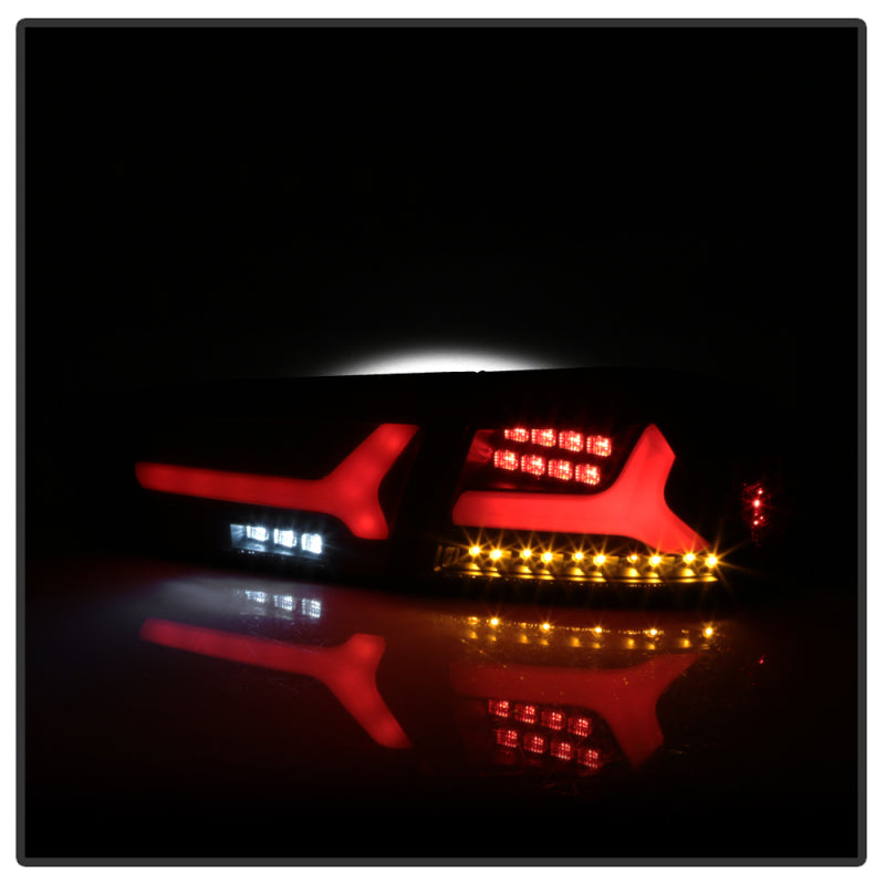 Spyder Mitsubishi Lancer/Evolution X 08-14 V2 LED Tail Lights - Black Smoke ALT-YD-ML08V2-SEQ-BSM Tail Lights SPYDER