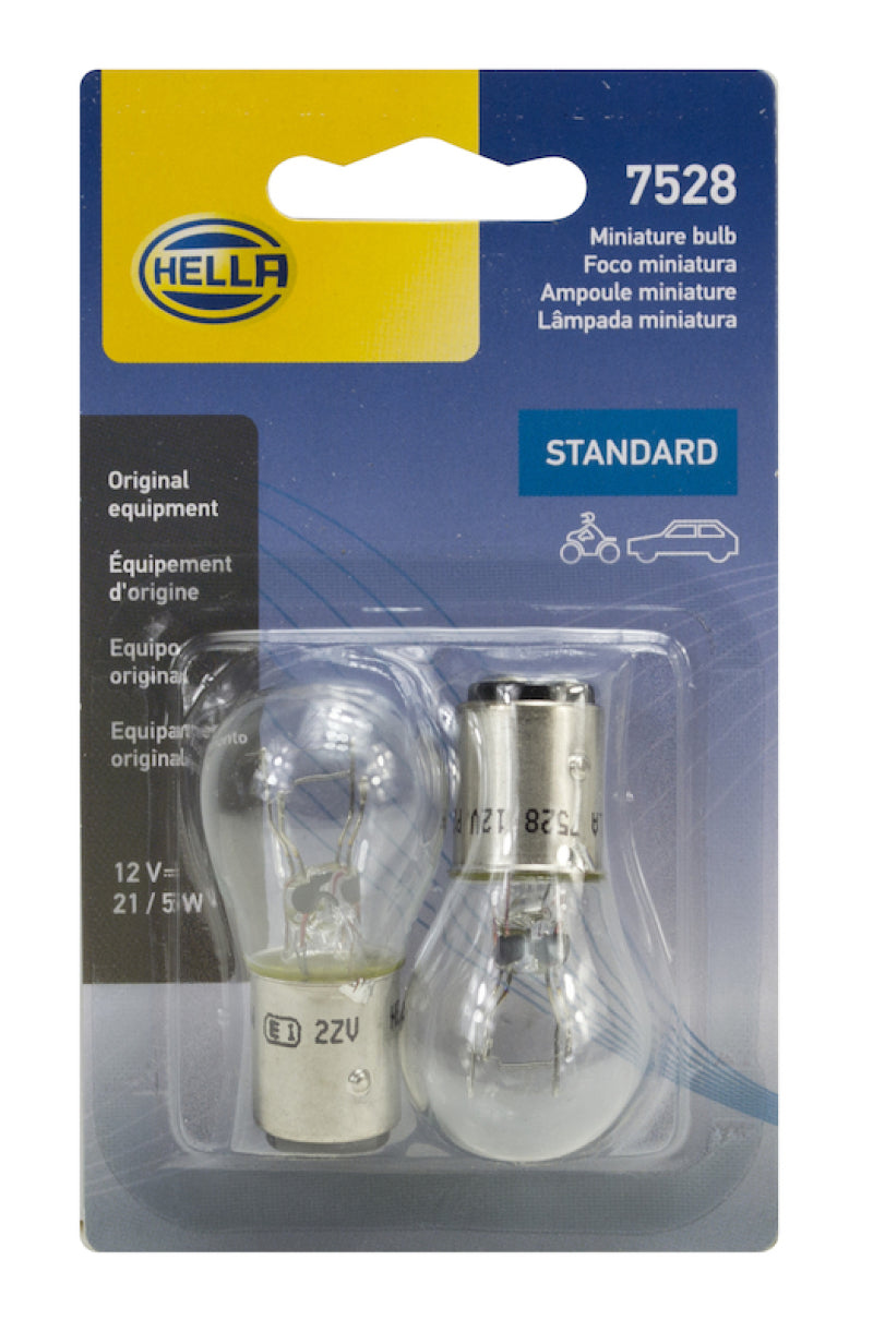 Hella Bulb 7528 12V 21/5W Bay15D S8 (2) Bulbs Hella