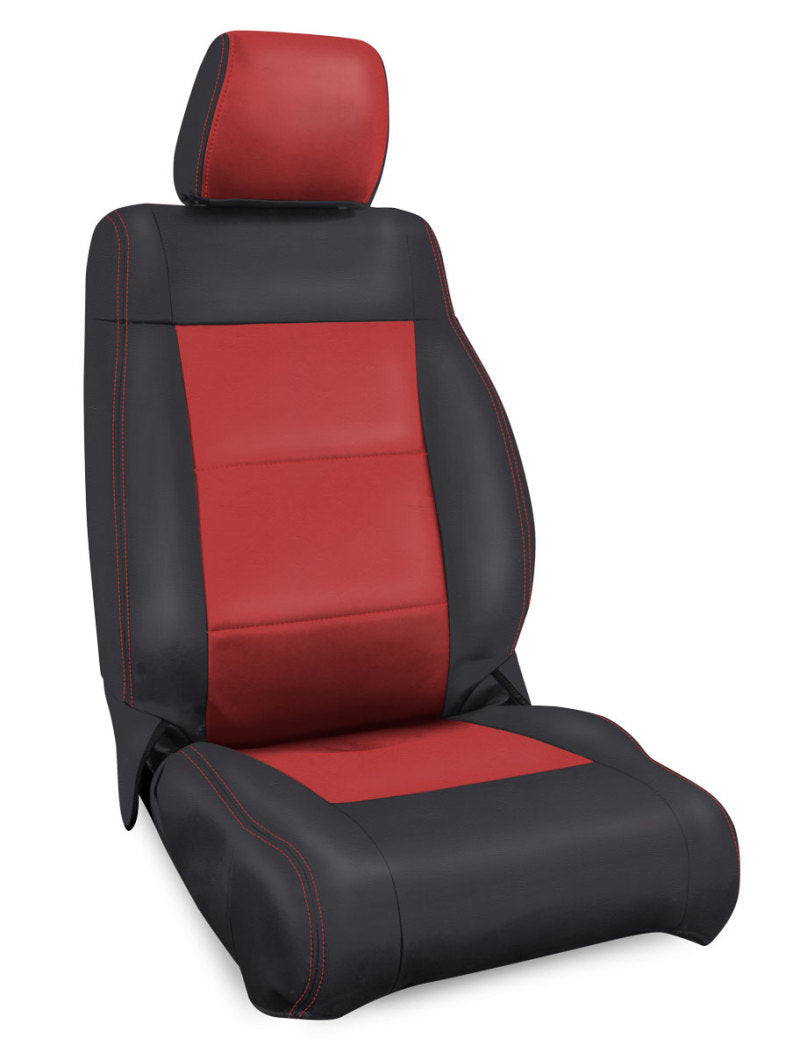 PRP 07-10 Jeep Wrangler JK Front Seat Covers/2 door or 4 door (Pair) - Black/Red Seat Covers PRP Seats