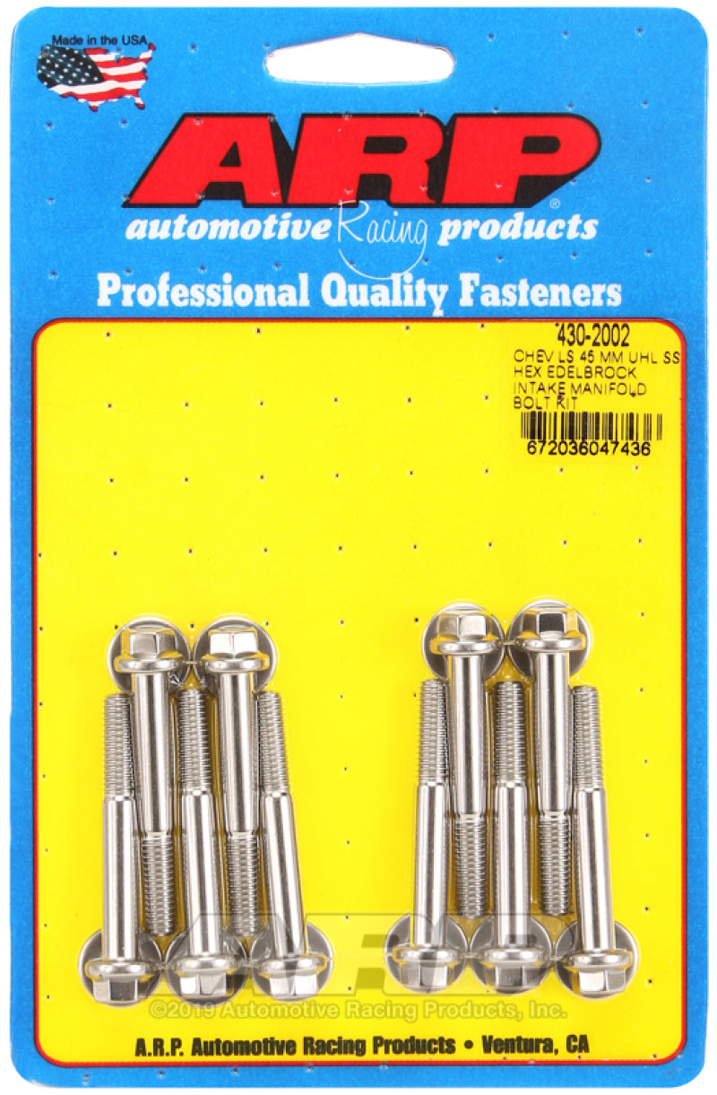 ARP Chevy LS 45Mm UHL Hex Edelbrock Intake Manifold Bolt Kit Hardware Kits - Other ARP