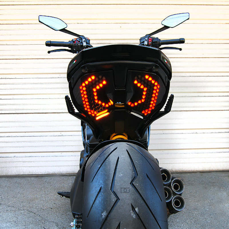 New Rage Cycles 23+ Ducati Diavel V4 Rear Turn Signals w/Side Mount License Plate Lights Corner New Rage Cycles