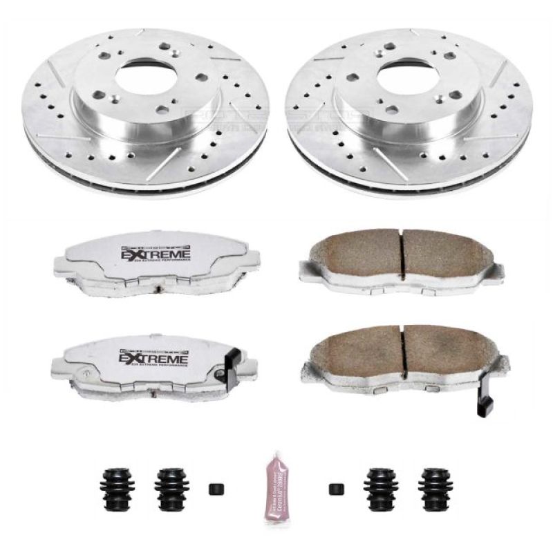 Power Stop 06-11 Honda Civic Front Z26 Street Warrior Brake Kit Brake Kits - Performance D&S PowerStop