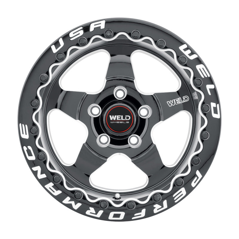 Weld S904 15x10 Ventura Beadlock 5x114.3 ET51 BS7.50 Gloss BLK MIL DIA 78.1 Wheels - Cast Weld