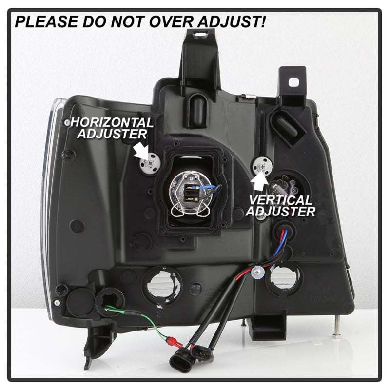 Spyder 07-14 Chevy Suburban/1500/2500/Tahoe V2 Projector Headlights All Blk PRO-YD-CSUB07V2-DRL-BKV2 Headlights SPYDER
