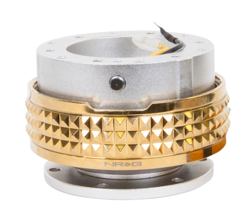 NRG Quick Release Kit - Pyramid Edition - Silver Body / Chrome Gold Pyramid Ring Quick Release Adapters NRG