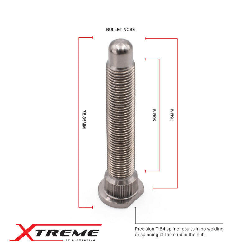 BLOX Racing Honda Xtreme Titanium Wheel Studs 12 x 1.50mm - Single Wheel Studs BLOX Racing