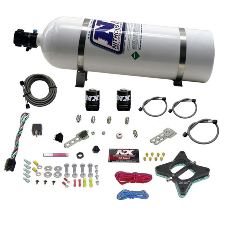 Nitrous Express 96-04 Ford Mustang 4.6L 2 Valve Nitrous Plate Kit w/15lb Bottle Nitrous Systems Nitrous Express