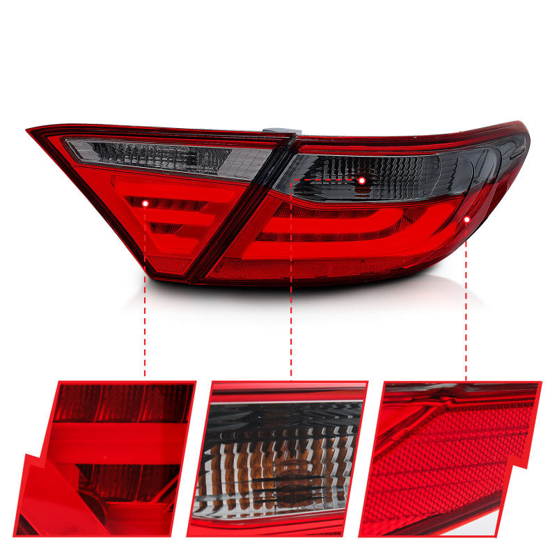 ANZO 2015-2016 Toyota Camry LED Taillights Smoke Tail Lights ANZO