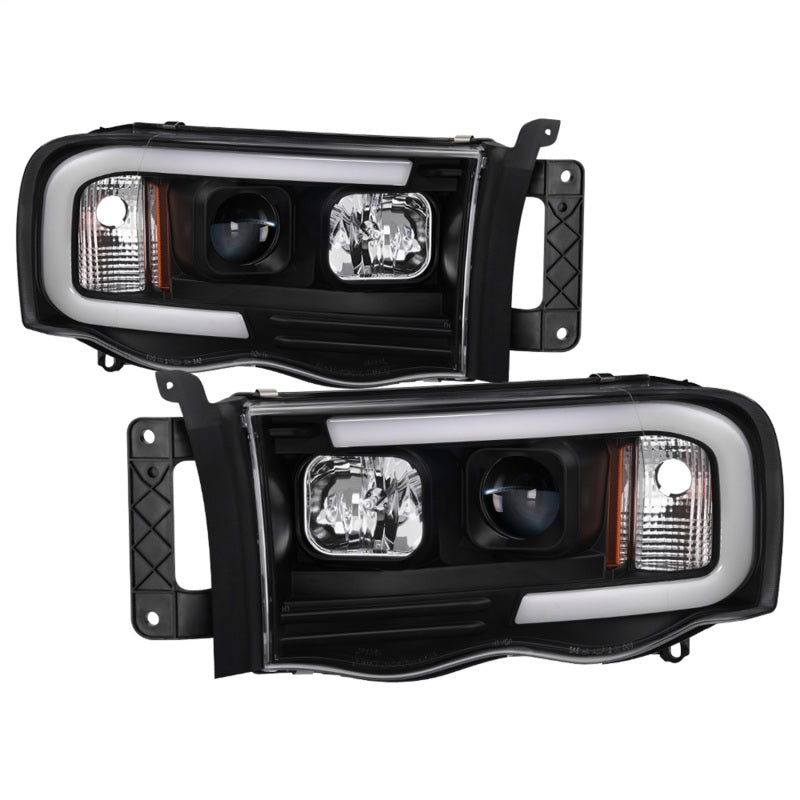 Spyder 02-05 Dodge Ram 1500 Light Bar Projector Headlights - Black (PRO-YD-DR02V2-LB-BK) Headlights SPYDER