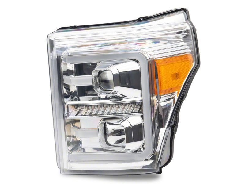 Raxiom 11-16 Ford F-250 Super Duty LED Projector Headlights - Chrome Housing (Clear Lens) Headlights Raxiom