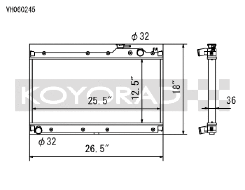 Koyo 89-97 Mazda MX-5 Miata 1.6/1.8L (MT) Radiator Radiators Koyo