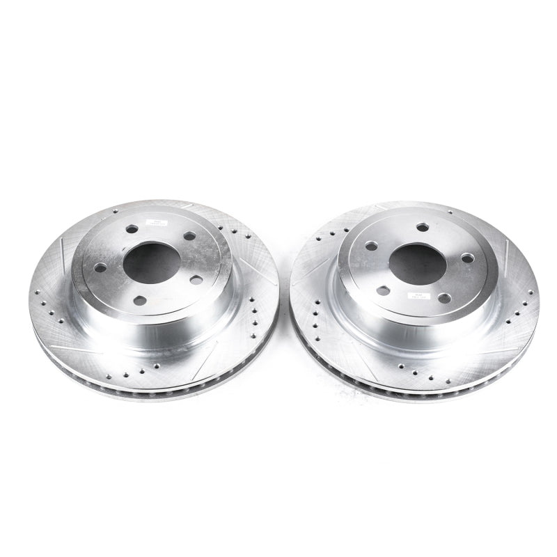 Power Stop 04-06 Dodge Ram 1500 Rear Evolution Drilled & Slotted Rotors - Pair Brake Rotors - Slot & Drilled PowerStop