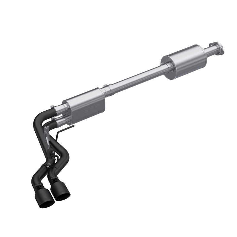 MBRP 2021+ Ford F150 Black Coated Dual Pre-Axle (Street Profile) 2.5in OD Tips 3in Cat Back Exhaust Catback MBRP
