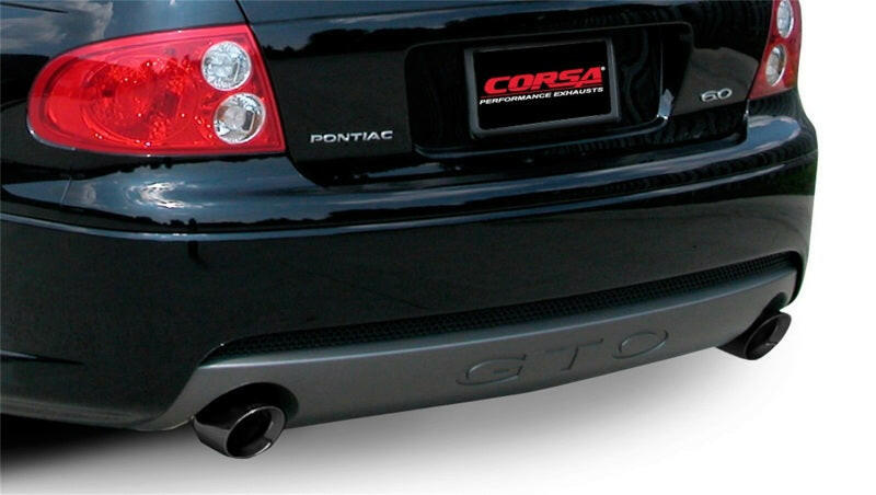 Corsa 05-06 Pontiac GTO 6L V8 2.5in Sport Cat-Back Exhaust + XPipe w/Dual Exit Single 4in BlackTips Catback CORSA Performance