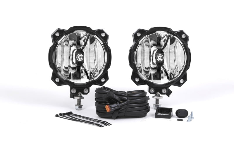 KC HiLiTES 6in. Pro6 Gravity LED Light 20w Single Mount Spot Beam (Pair Pack System) Light Bars & Cubes KC HiLiTES