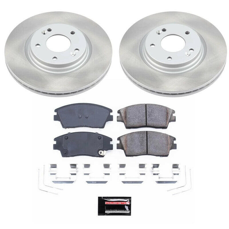 Power Stop 17-22 Kia Sportage Front Semi-Coated Rotor Kit Brake Kits - Performance Blank PowerStop