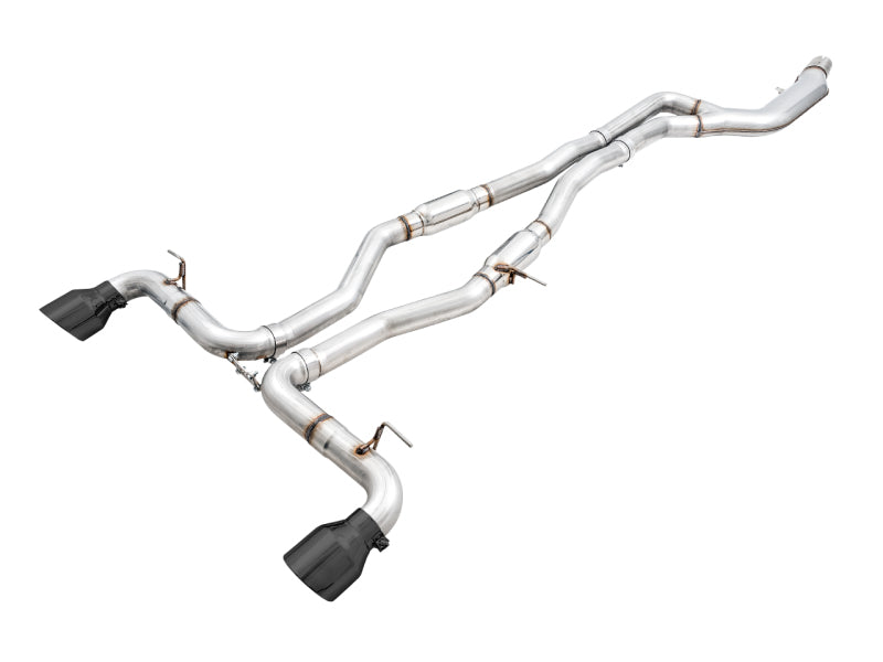 AWE Tuning 2020 Toyota Supra A90 Resonated Track Edition Exhaust - 5in Diamond Black Tips Catback AWE Tuning