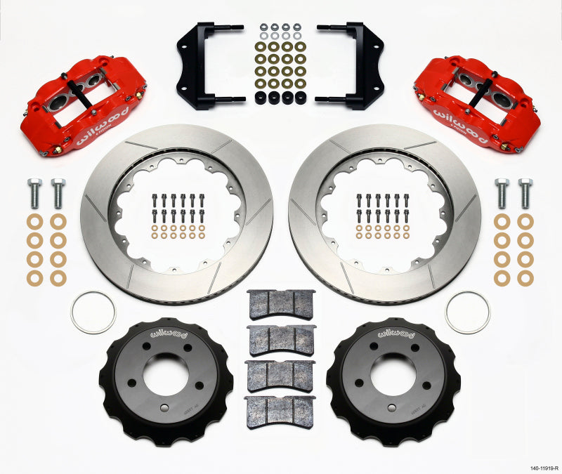 Wilwood Narrow Superlite 6R Front Hat Kit 14.00in Red 84-87 Corvette C4 Big Brake Kits Wilwood
