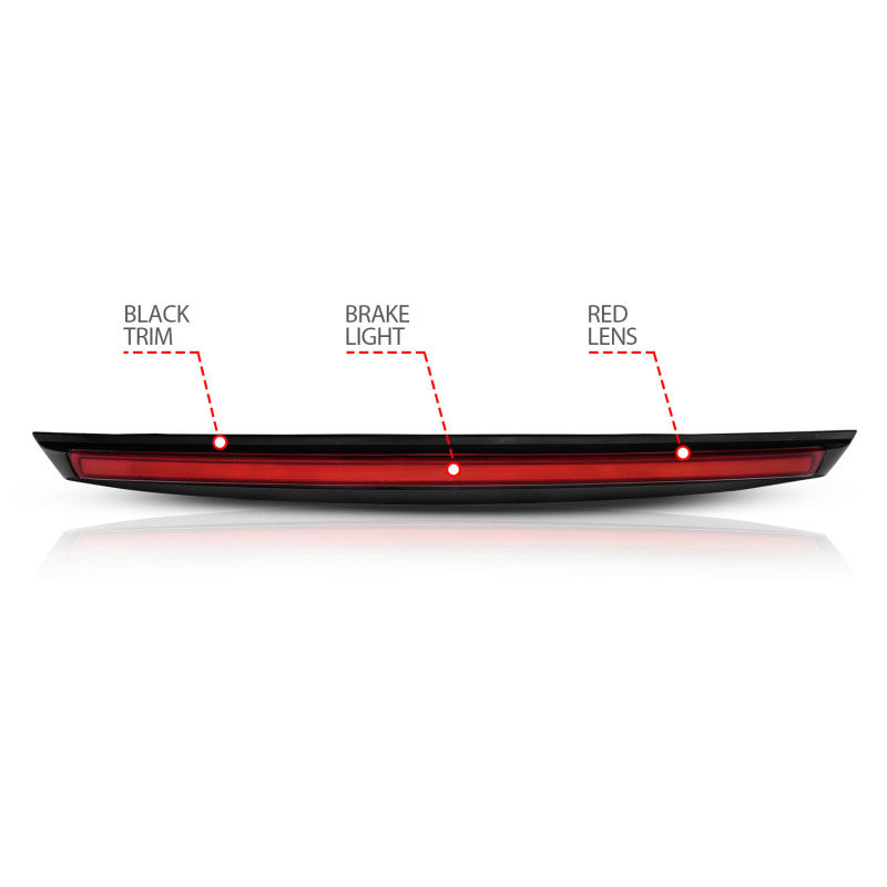 ANZO 2007-2014 Chevrolet Suburban 1500 LED 3rd Brake Light Black Housing Red Lens w/ Spoiler 1pc Lights Corner ANZO