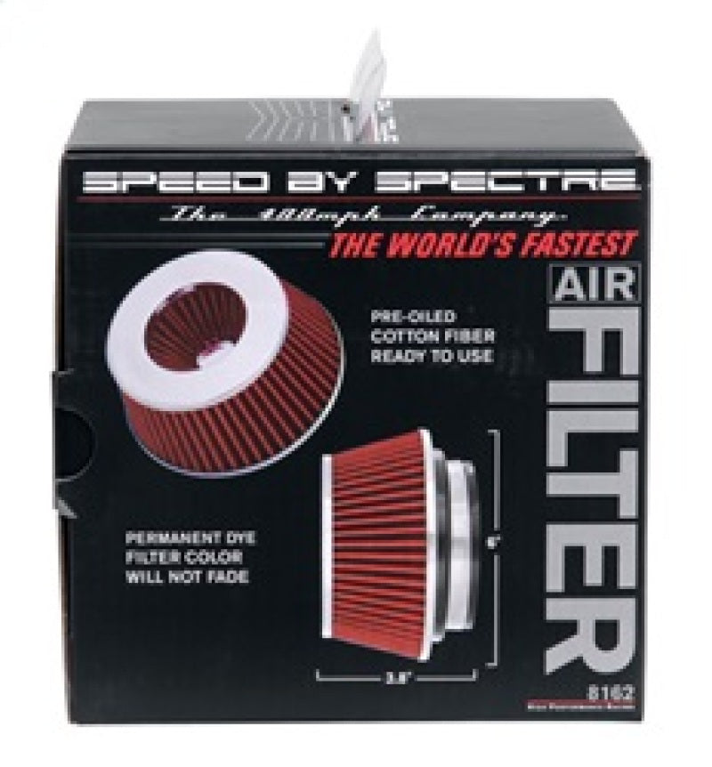 Spectre Adjustable Conical Air Filter 2-1/2in. Tall (Fits 3in. / 3-1/2in. / 4in. Tubes) - Red Air Filters - Universal Fit Spectre