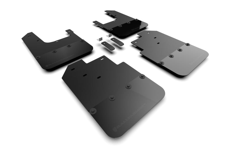 Rally Armor 16-23 Toyota Tacoma Gen 3 Black Mud Flap w/Metallic Black Logo Mud Flaps Rally Armor