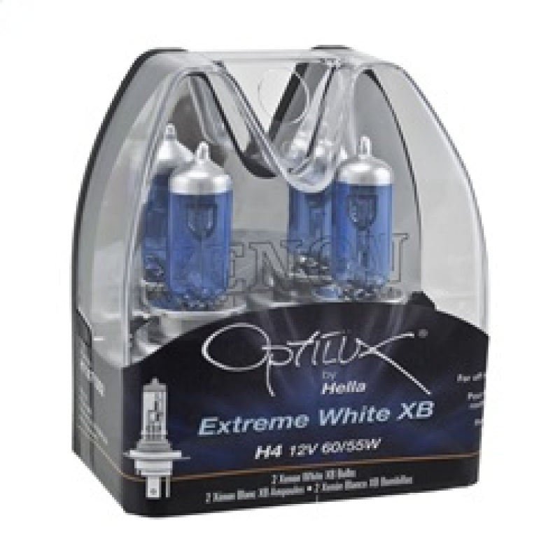 Hella Optilux 12V 60/55W H4/9003 P43t Extreme White XB Bulb (Pair) Bulbs Hella