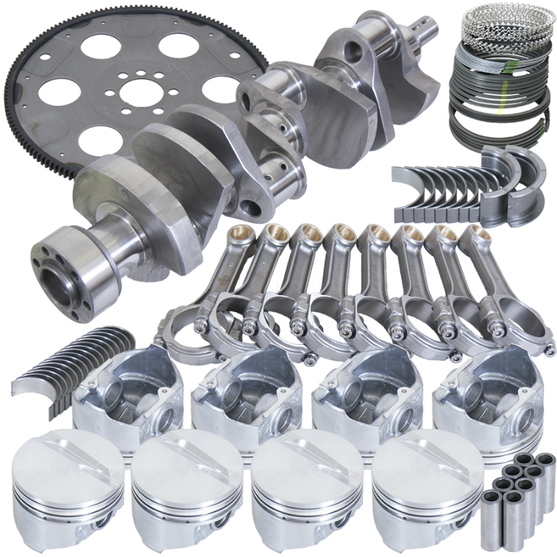 Eagle Chevy 350 1Pc 3.750in Crank 5.700in I-Beam Rods 4.030in Pistons 153 Tooth FP Balanced Assembly Rotating Assemblies Eagle